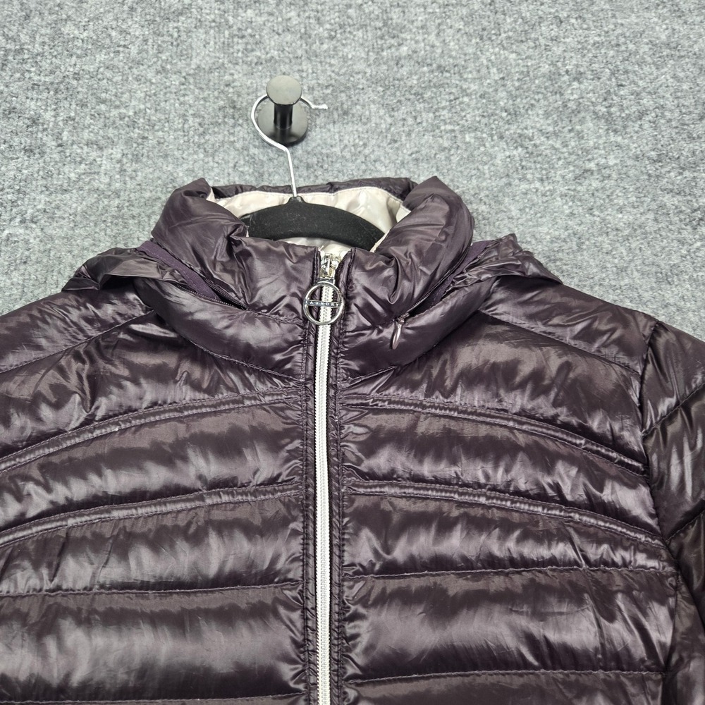 Laundry By Shelli Segal Jacket Womens Medium Purple Hooded Down Puffer Quilted - Picture 4 of 9